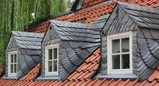 Three Slate Dormer Windows Stock Photography Three Slate Dormer Windows Stock Photography