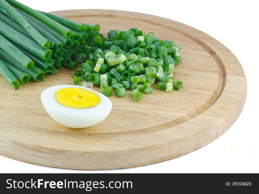 Green Onions And Half Of The Eggs