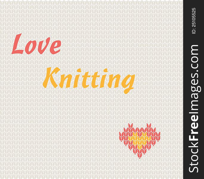 Love knitting colorfull background card
