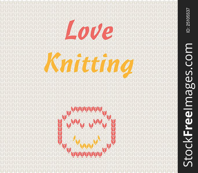 Love knitting colorfull background card