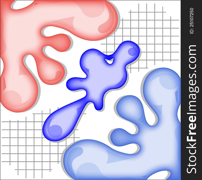 Blots on the sheet in a cage. Vector illustration