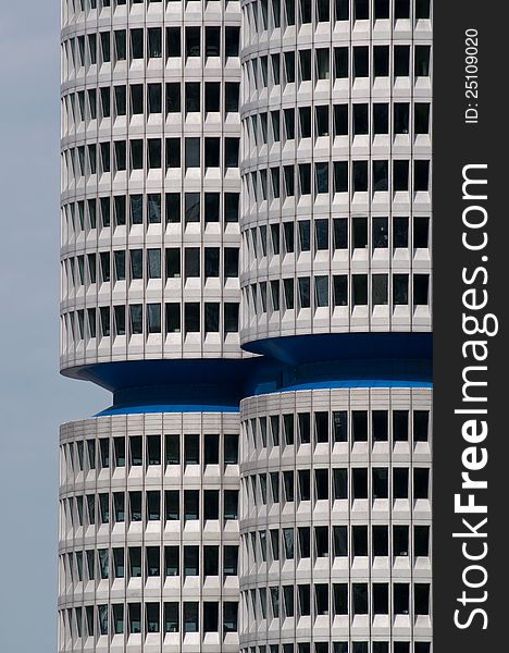 Modern office architecture at the BMW center in Munich, Germany