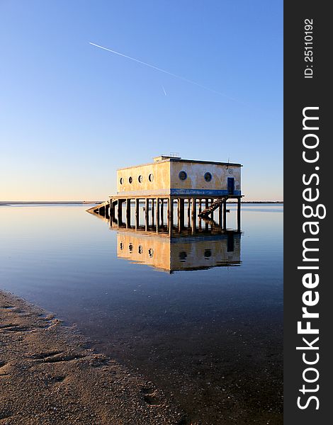 Life-guard Building In Fuseta, At Ria Formosa Park