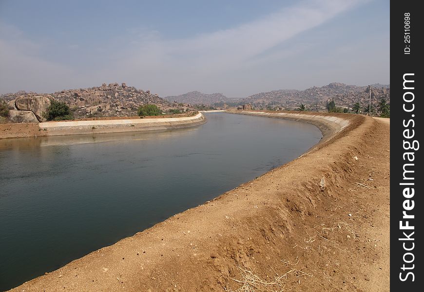 Canal near Hampi, India.