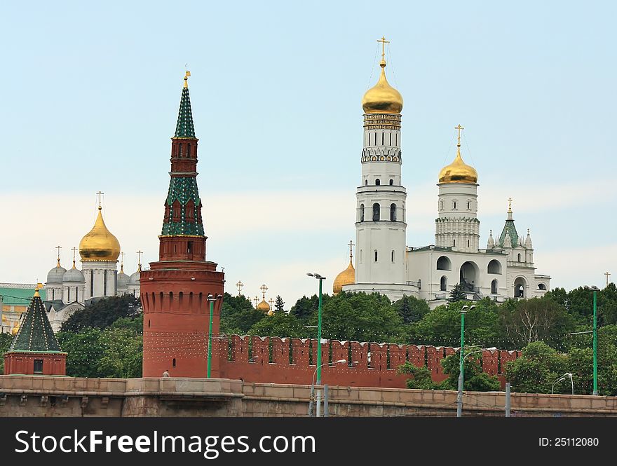 View of the Kremlin from side of Moscow River. View of the Kremlin from side of Moscow River