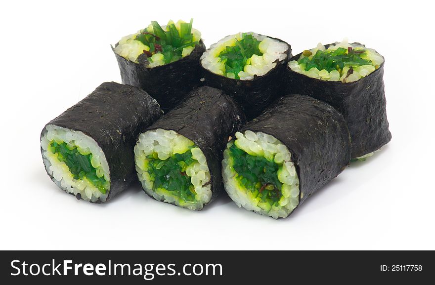 Some kind of sushi rolls.