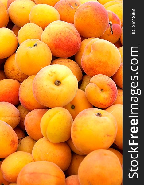 Organic and fresh apricots, full frame