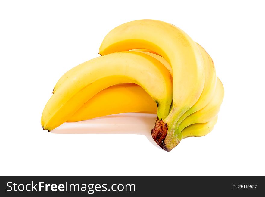 Organic bananas isolated on white