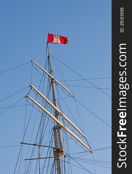 Hamburg Flag On A Sailship