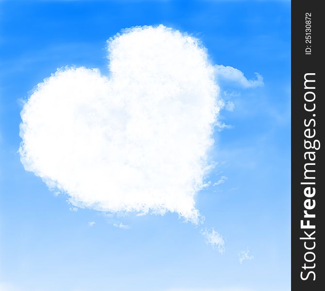 Heart of clouds symbol of love. Heart of clouds symbol of love.