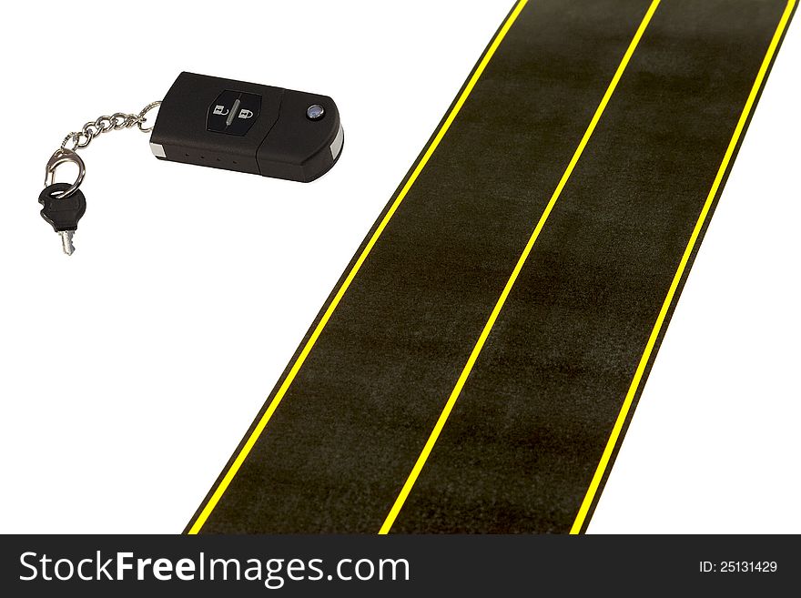 Car Keys And Layout Of The Road