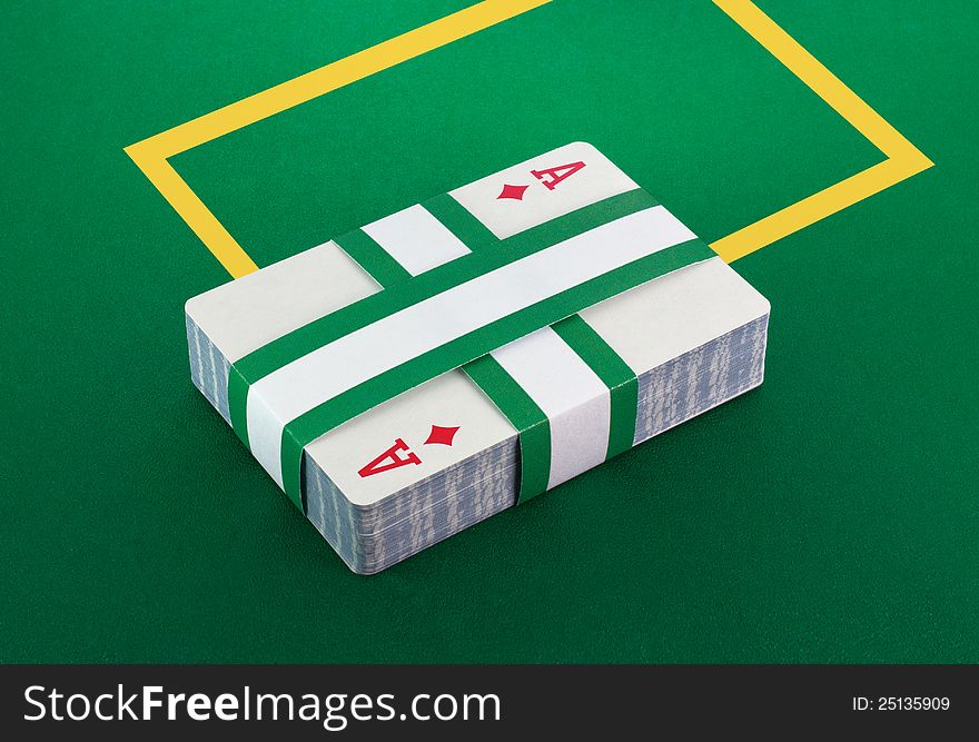 Deck Of Cards On Poker Table