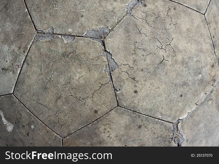 Texture of old used soccer ball