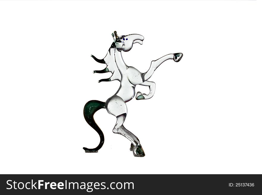 The glass horse on white background