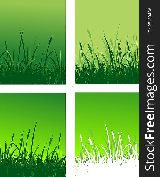 Illustration of grass silhouette decoration