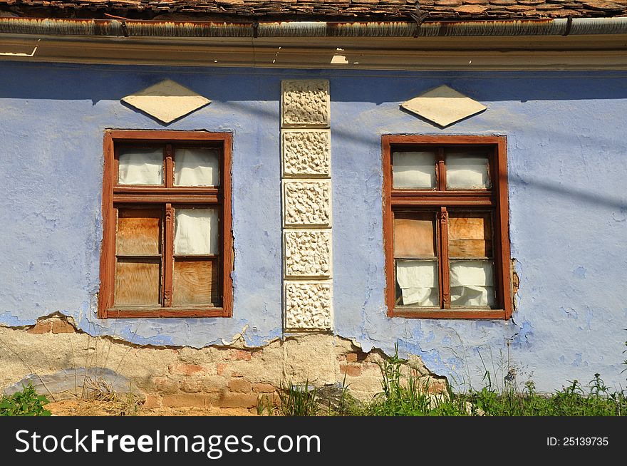 Generic transylvania rural household with old house. Generic transylvania rural household with old house