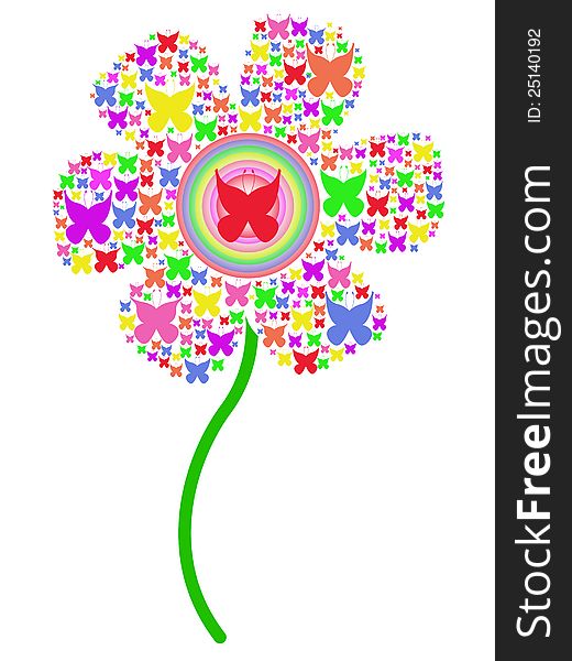 Illustration of flower from the colorful butterflies. Illustration of flower from the colorful butterflies