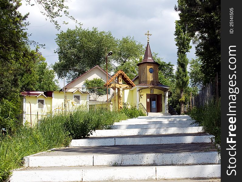 Stairs leading to the Orthodox Church. Stairs leading to the Orthodox Church