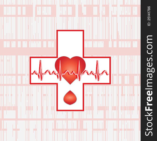 ecg cross heart ekg blood