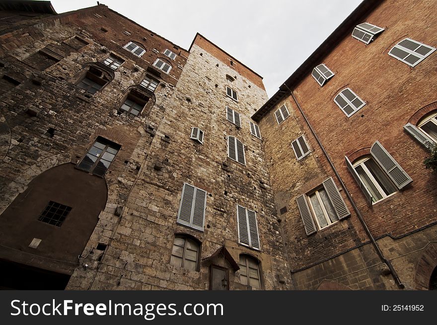 Streets and buildings in Siena, Tuscany, Italy. Streets and buildings in Siena, Tuscany, Italy