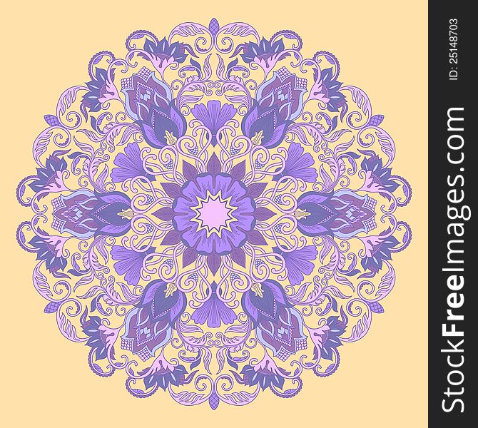 Vector illustration with floral ornament for print. Vector illustration with floral ornament for print.