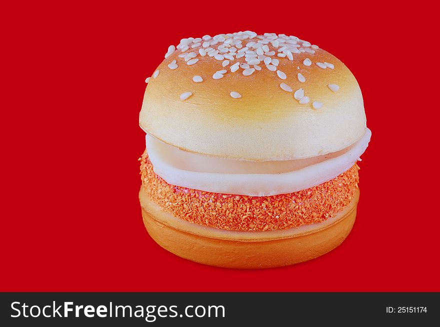 An bigmac on a red background. An bigmac on a red background