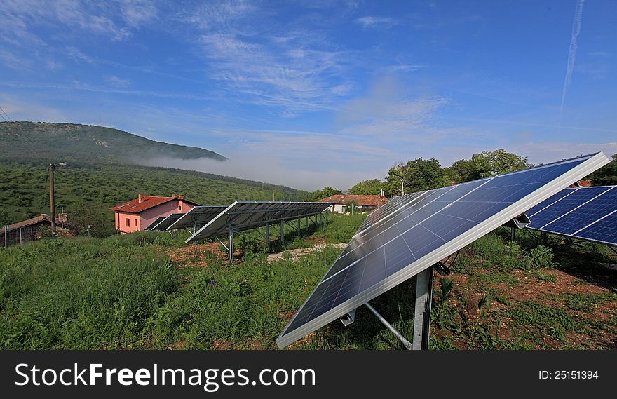 Photovoltaic Solar Plant In The Mountain.