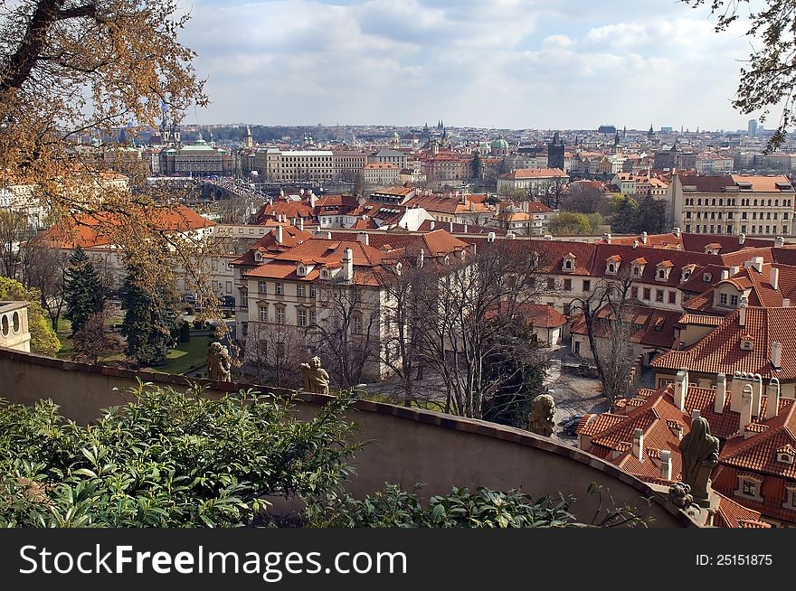 View of the roof of the old Prague