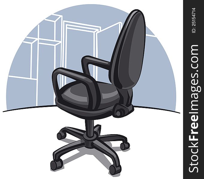 Modern black plastic office chair