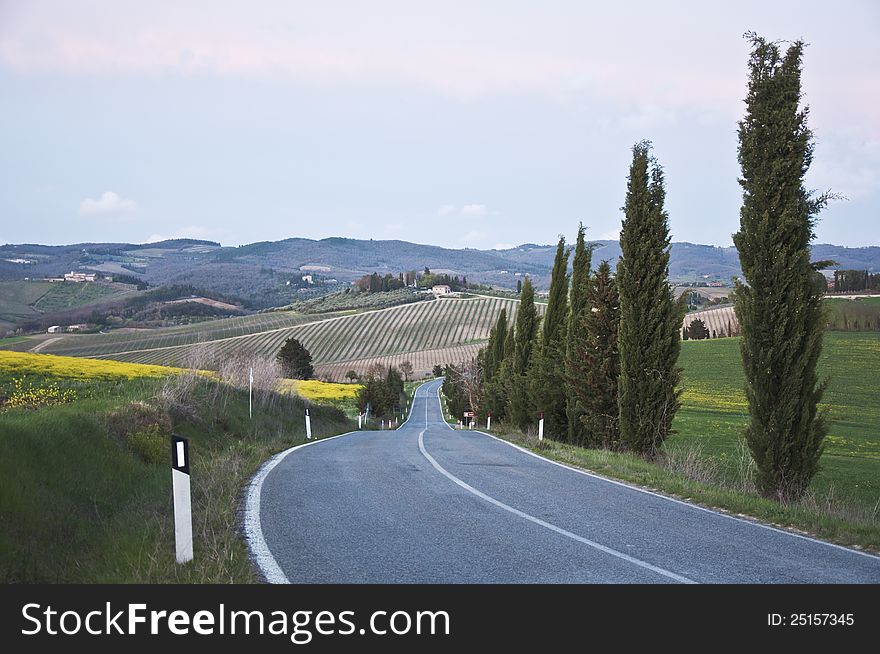 Landscape and countryside in Chianti, Tuscany, Italy