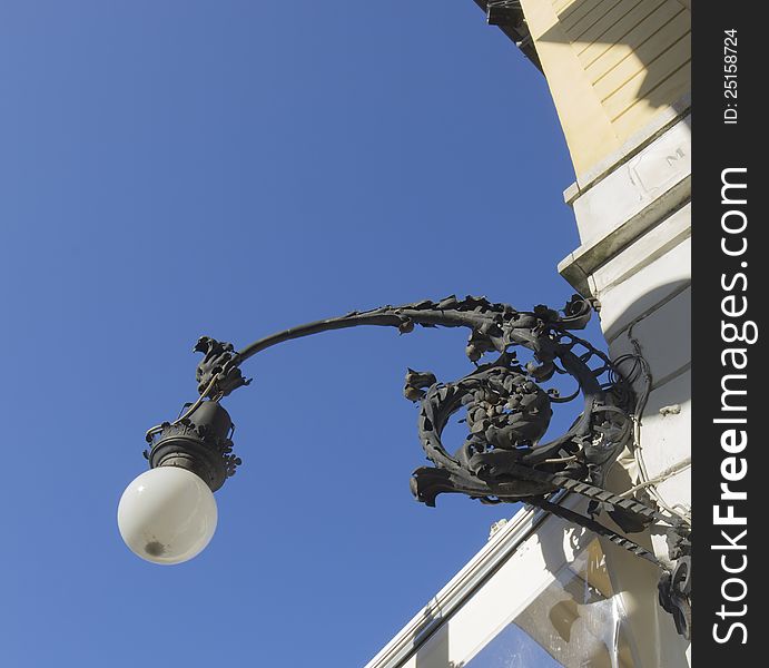 Old street lamp in torino