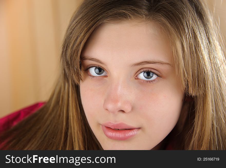 Close-up portrait of a attractive girl. Youth, beauty and health. Close-up portrait of a attractive girl. Youth, beauty and health.