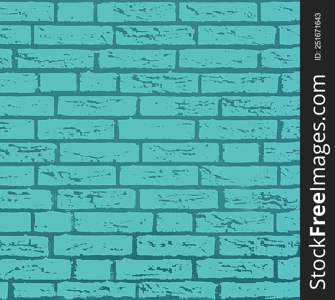 Teal Blue Brick Wall Graphic Background