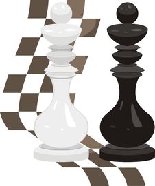White And Black King. Chess Pieces Royalty Free Stock Photo White And Black King. Chess Pieces Royalty Free Stock Photo