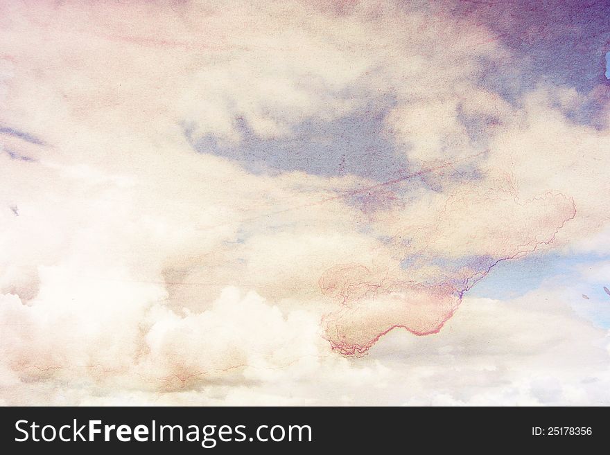 Grungy background with clouds