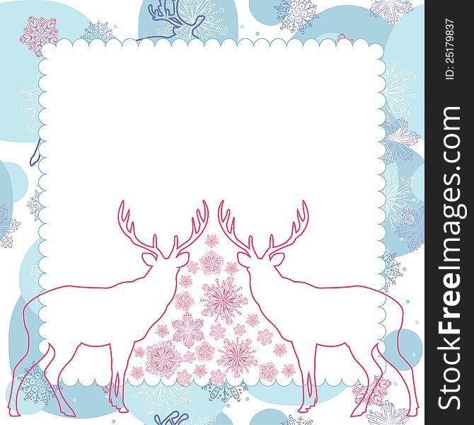 Vector background with deer