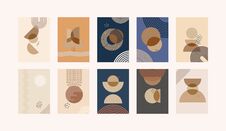 Mid-century Geometric Boho Interior Wall Art Posters Set Royalty Free Stock Photos Mid-century Geometric Boho Interior Wall Art Posters Set Royalty Free Stock Photos
