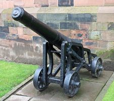 Vintage Heavy Cannon. Royalty Free Stock Images