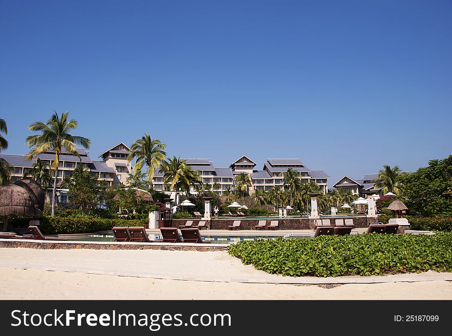 Scenery in the Hilton Sanya Resort & Spa, Yalong Bay, sanya city, China.