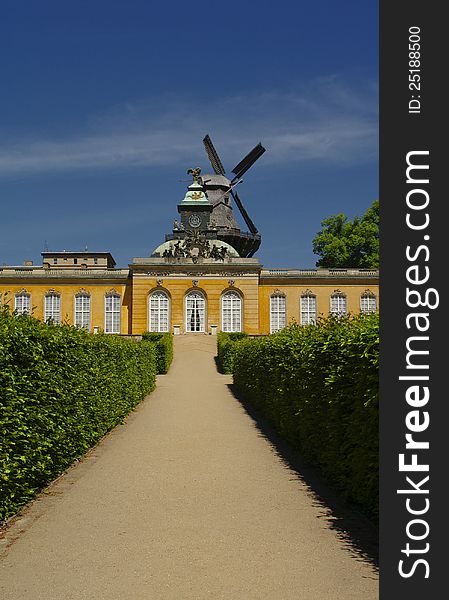 Sanssouci garden new chambers in Potsdam, near Berlin. Sanssouci garden new chambers in Potsdam, near Berlin