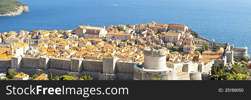 Panorama Of Dubrovnik Old Town.