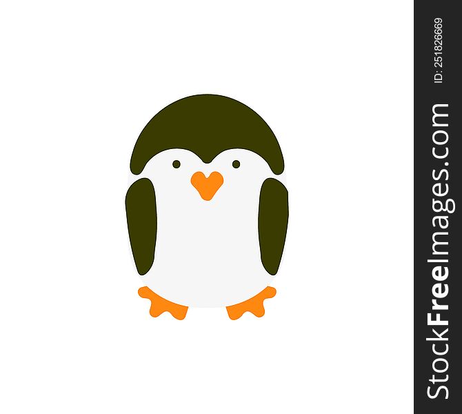 penguin cartoon isolated on white background