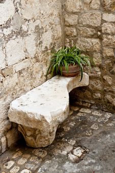 Stony Bench - Trogir. Royalty Free Stock Photos