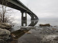 The Bridge Through The River Stock Images