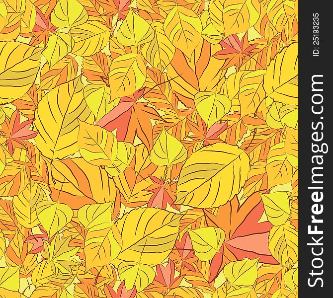 Vector seamless background with leaves