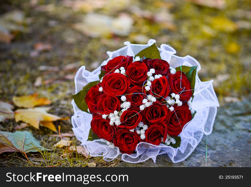 Close up of wedding bouquet