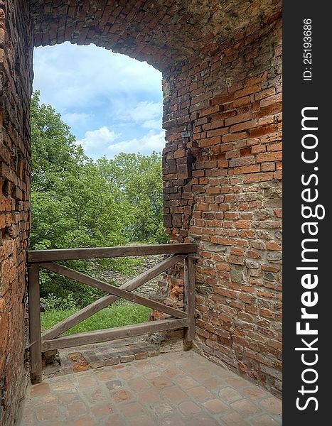 The view over the landscape stone window