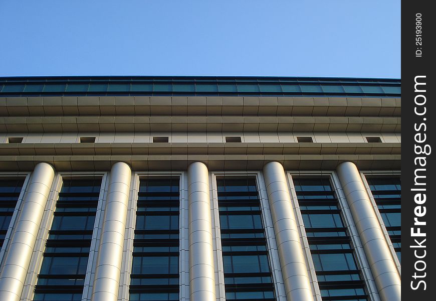 Facade of the new Romanian National Library in Bucharest. Facade of the new Romanian National Library in Bucharest