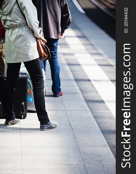 People at the train station