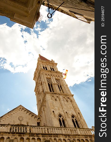 View on old cathedral of st. lawrence in Trogir, Croatia - UNESCO town. View on old cathedral of st. lawrence in Trogir, Croatia - UNESCO town.